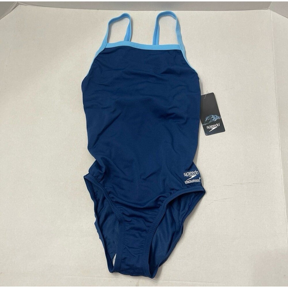 Speedo Youth Endurance Flyback Training Swim Suit Size 12 Blue New With Tag